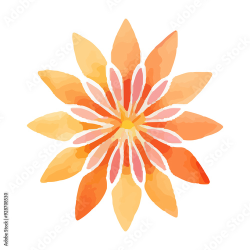 watercolor Mandala. Delicate watercolor flower mandala, Floral Watercolor Mandala Clipart, watercolor illustration of Muslim mandala Ramadan concept, Handcrafted Mandal PNG
