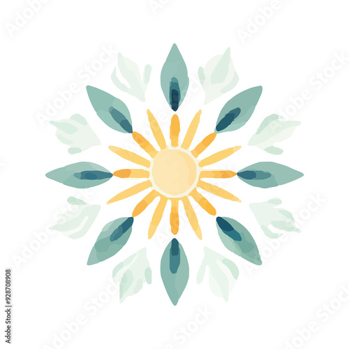 watercolor Mandala. Delicate watercolor flower mandala, Floral Watercolor Mandala Clipart, watercolor illustration of Muslim mandala Ramadan concept, Handcrafted Mandal PNG
