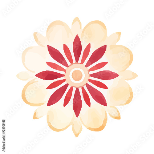 watercolor Mandala. Delicate watercolor flower mandala, Floral Watercolor Mandala Clipart, watercolor illustration of Muslim mandala Ramadan concept, Handcrafted Mandal PNG