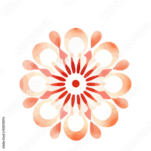 watercolor Mandala. Delicate watercolor flower mandala, Floral Watercolor Mandala Clipart, watercolor illustration of Muslim mandala Ramadan concept, Handcrafted Mandal PNG