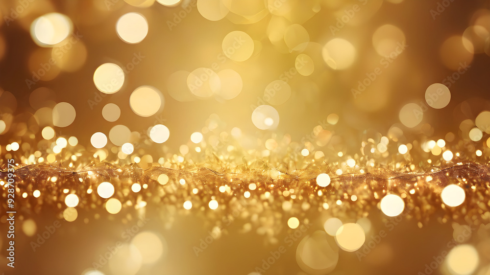 Abstract photo of backlight reflector and glitter bokeh lights background. Image is blurred and made with colorful filters. golden christmas background Abstract photo of backlight reflector and glitter bokeh lights background. Image is blurred and made with colorful filters. golden christmas background