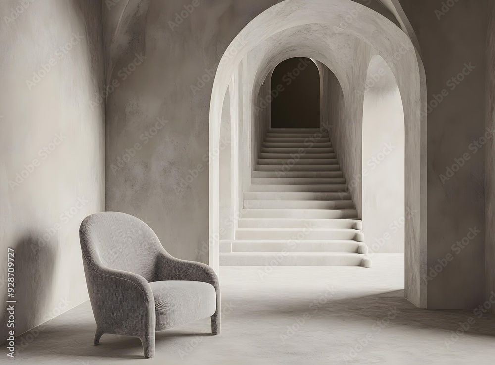 Modern Interior Design With Archway And Stairs Modern Interior Design With Archway And Stairs