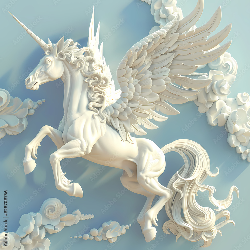 3D Pegasus vector image