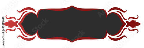 Classic red frame, vintage style, frame for inserting text.