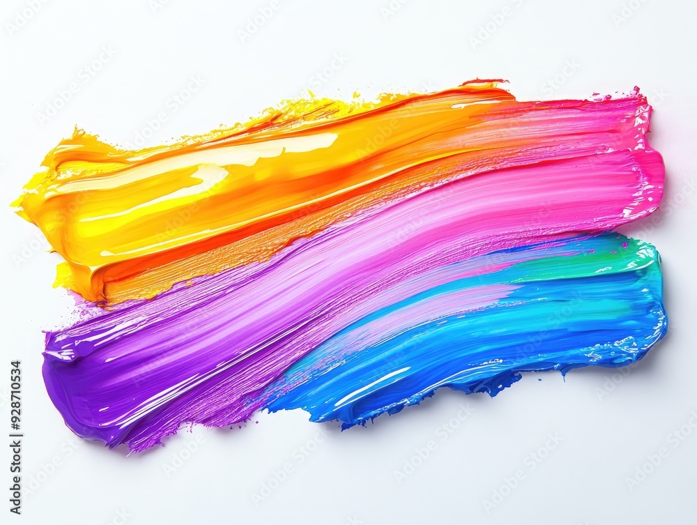 Vibrant abstract strokes of color on white background for artistic design Vibrant abstract strokes of color on white background for artistic design