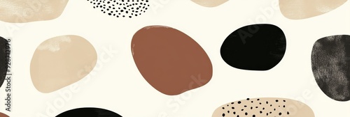 A modern abstract pattern featuring organic shapes in earthy tones, perfect for contemporary aesthetics.