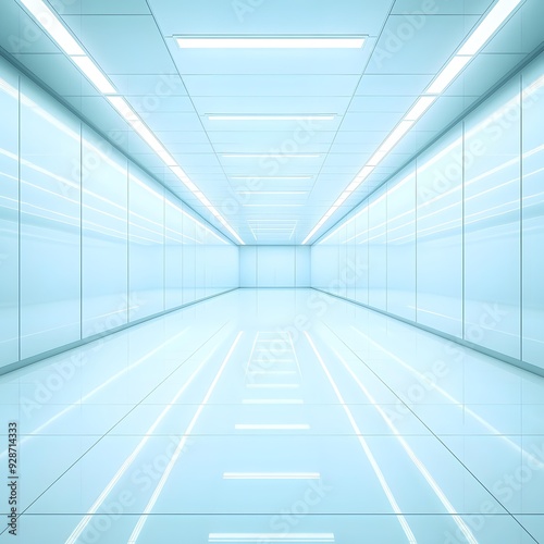 Wallpaper Mural Empty Futuristic Corridor With Bright Lights Torontodigital.ca