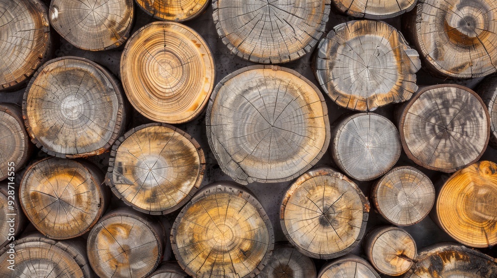Wood stumps piles background illustration generated by ai Wood stumps piles background illustration generated by ai