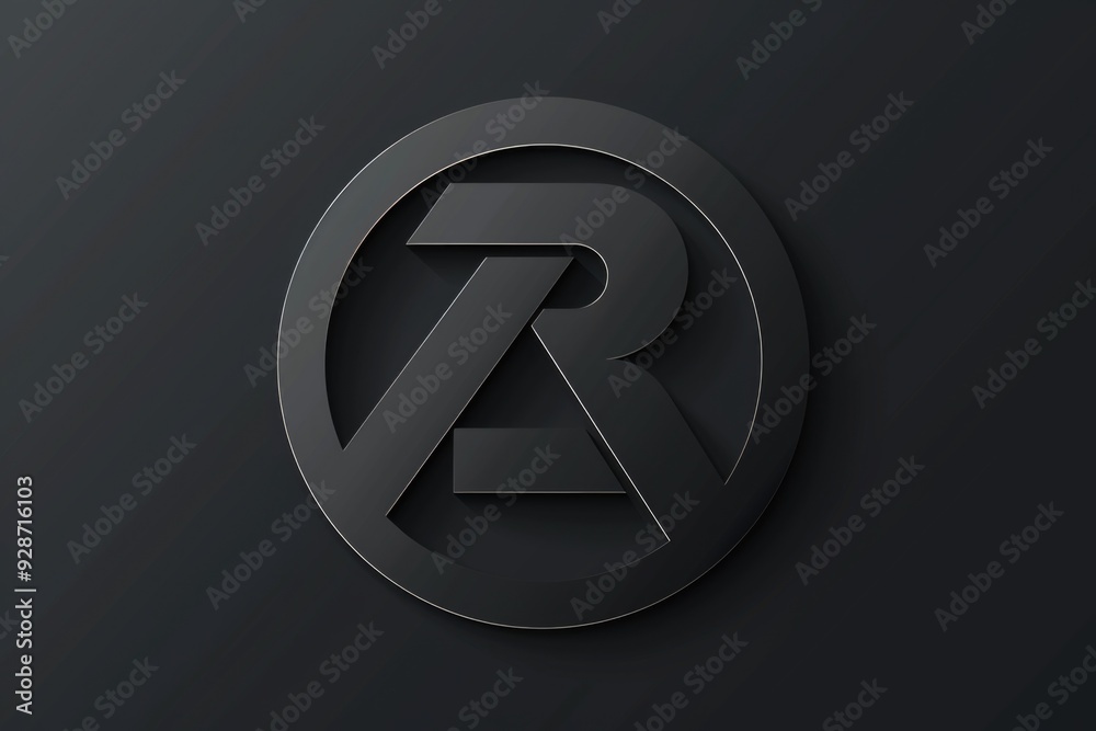 A simple yet distinctive black logo featuring the letter R in the center A simple yet distinctive black logo featuring the letter R in the center