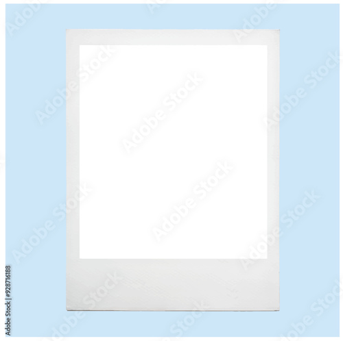 Instant Photo frame with blue background. Vector graphic file. isolated. Transparent