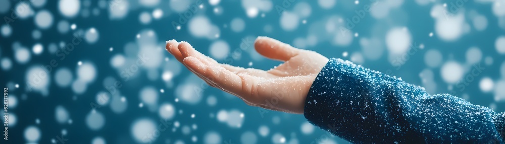 A silent communion between human and nature, as a hand becomes a vessel for winter's ephemeral beauty. A silent communion between human and nature, as a hand becomes a vessel for winter's ephemeral beauty.
