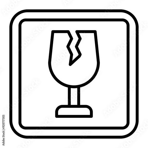Fragile line icon