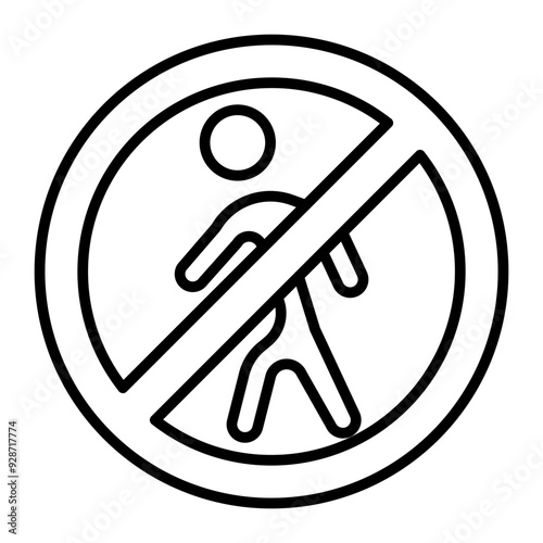 No Trespassing line icon