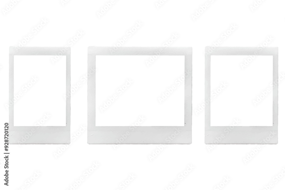 Instant Photo frame set in different sizes. Vector graphic file. isolated. Transparent