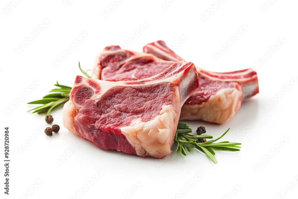 Raw lamb chops cutlet isolated on white background Raw lamb chops cutlet isolated on white background
