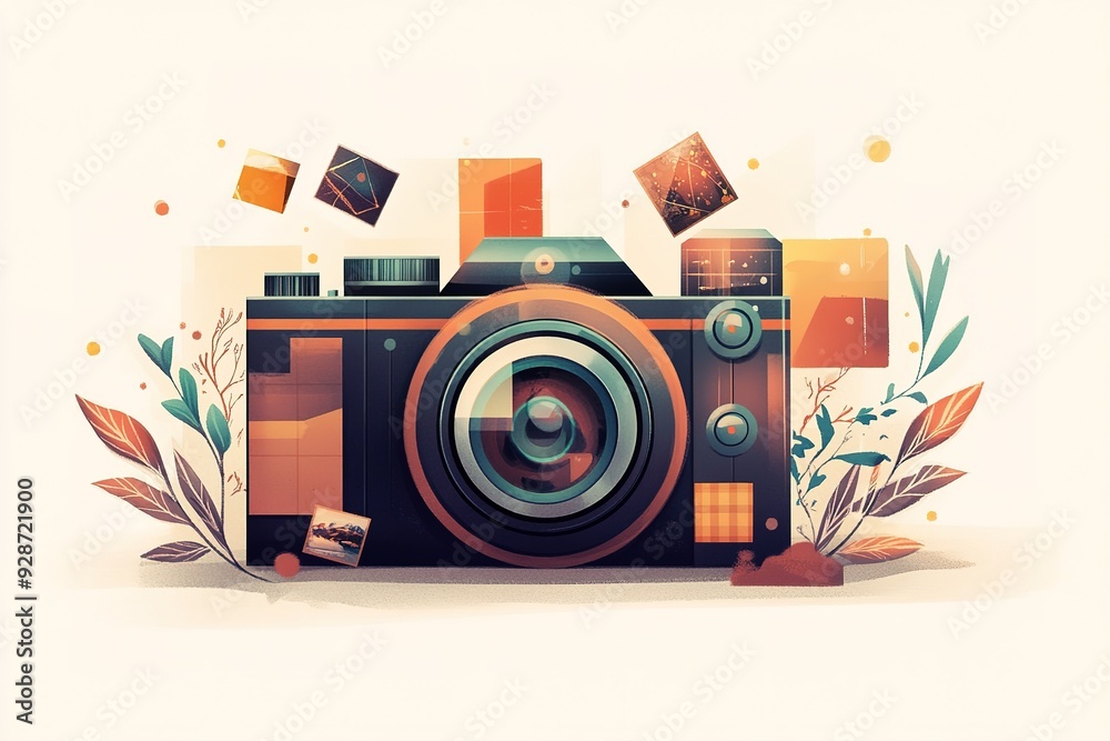 Fototapeta premium World Photography Day with World Map Background, photographer taking photo. World Photography Day social media banner and instagram banner post design
