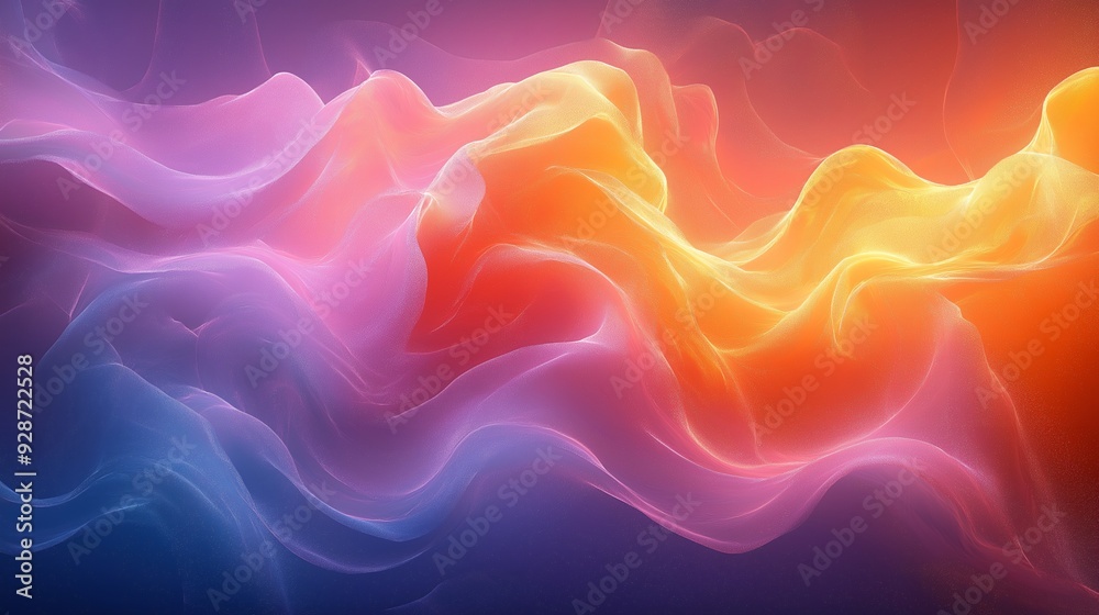 Obraz premium Abstract colorful waves with glowing texture.
