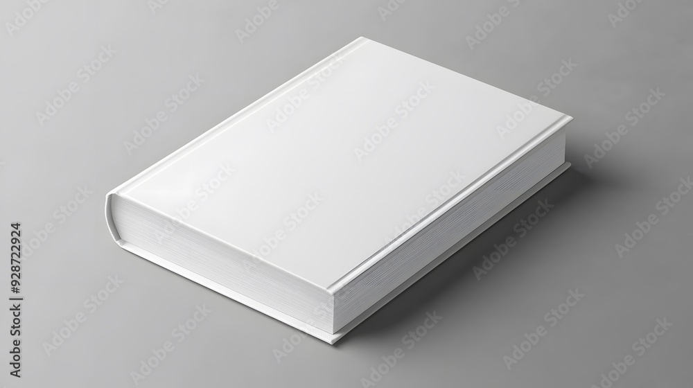 White Hardback Book on a Grey Background White Hardback Book on a Grey Background