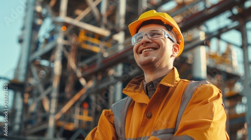 Happy Professional Heavy Industry Engineer Worker  photo