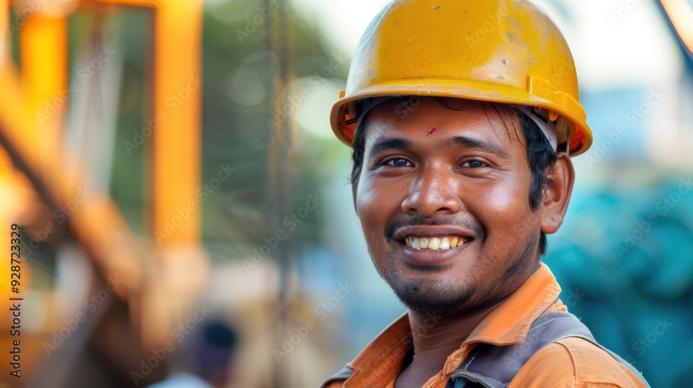latin indian engineer foreman smiling. latin indian engineer foreman smiling.