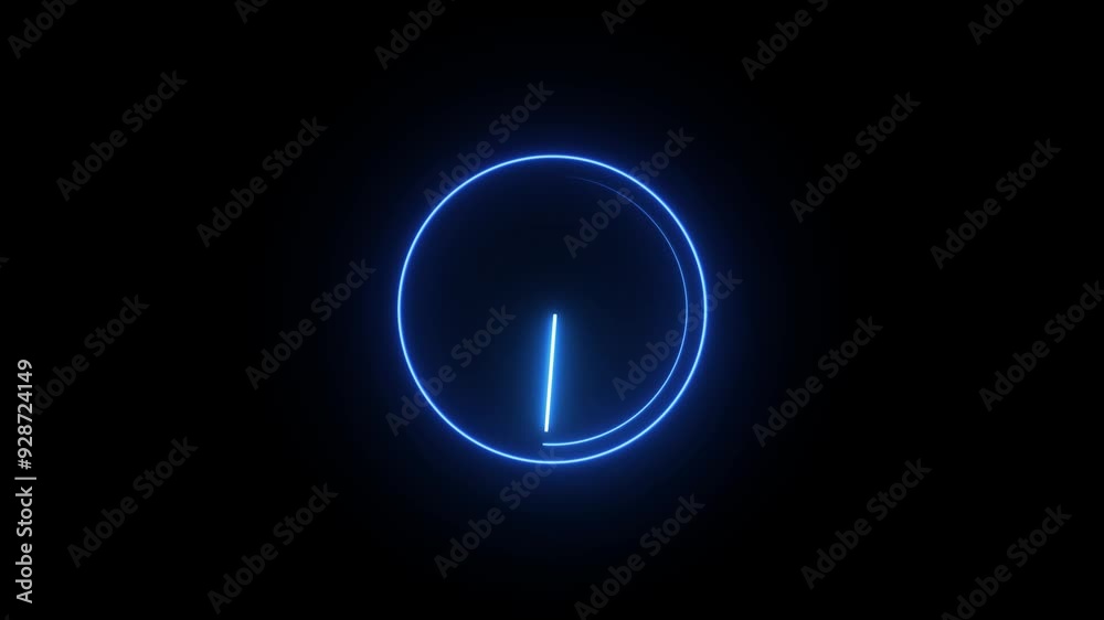 Clock icon neon light 24 hour day fast speed, and the blue clock icon. On a black background. Clock icon neon light 24 hour day fast speed, and the blue clock icon. On a black background.