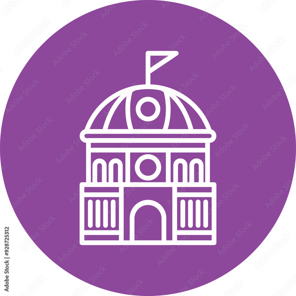 Concert Hall line circle icon Concert Hall line circle icon