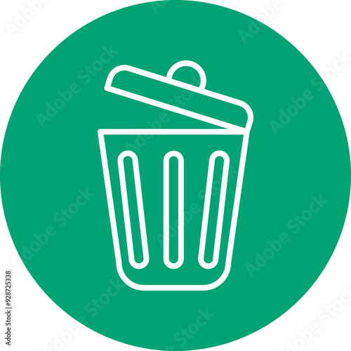 Recycling Bin line circle icon