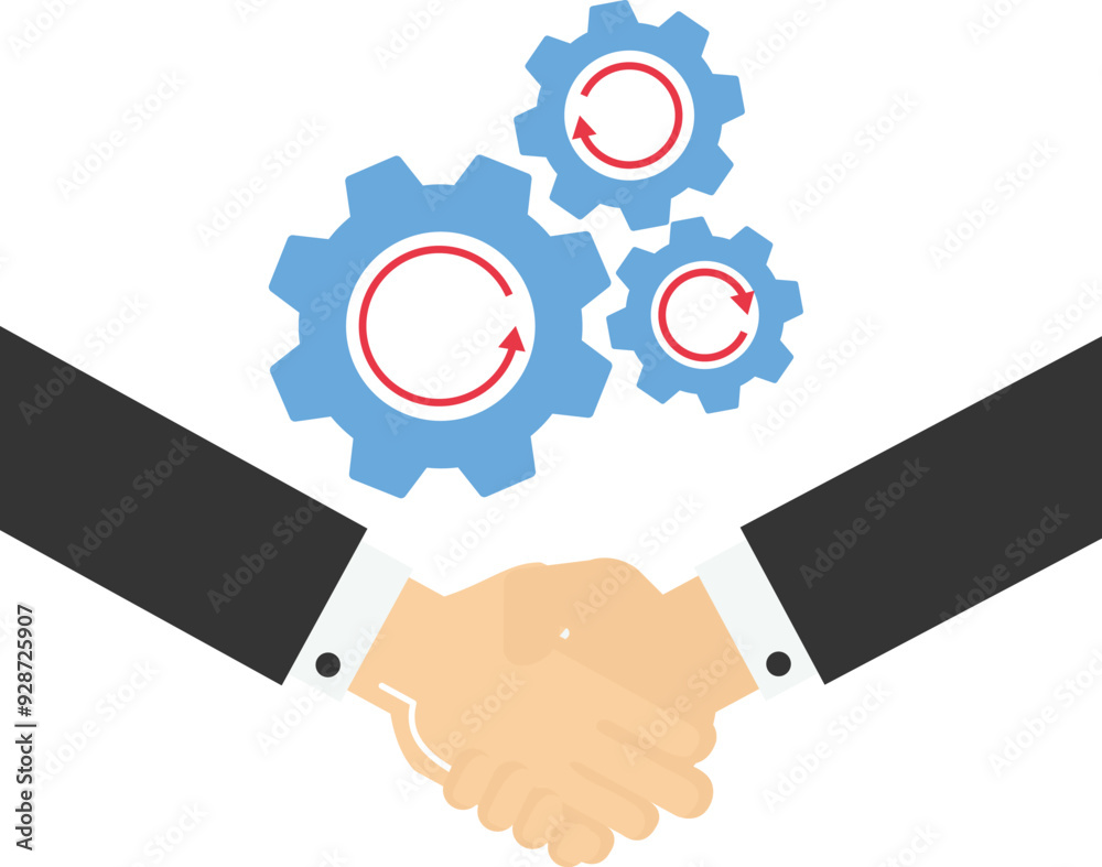 Negotiation to agreement. Success long term investment. Improvement, motivation, challenge. Business deal. Flat vector illustration.
Negotiation to agreement. Success long term investment. Improvement, motivation, challenge. Business deal. Flat vector illustration.