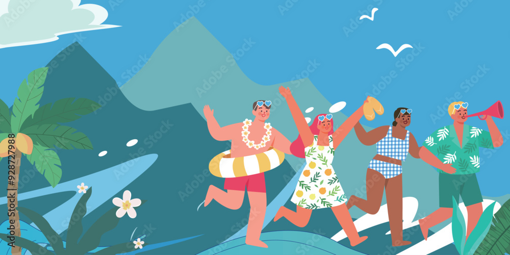 Fototapeta premium Tropical Beach Party Fun