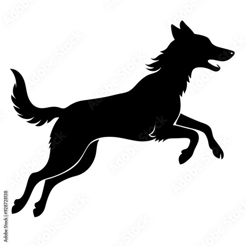 Wallpaper Mural A dog jump silhouette vector Torontodigital.ca
