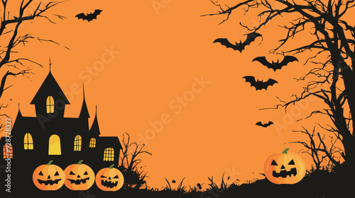 Haunted House Halloween Scene