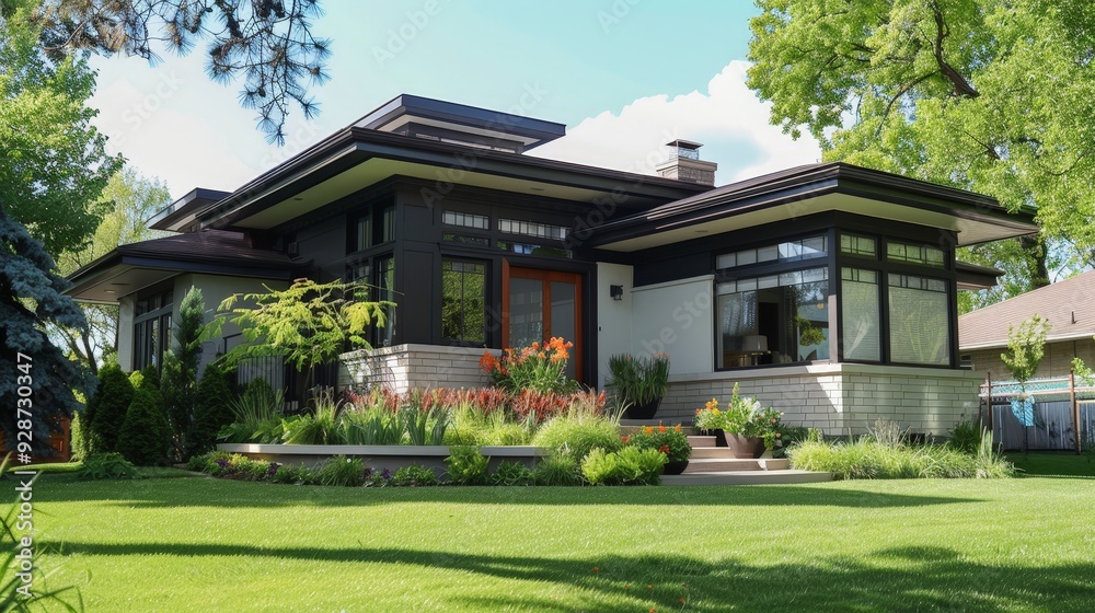 Create a photo of an art deco home exterior with bold geometric shapes, vibrant colors, and intricate details, showcasing the unique style of the early 20th century. Create a photo of an art deco home exterior with bold geometric shapes, vibrant colors, and intricate details, showcasing the unique style of the early 20th century.