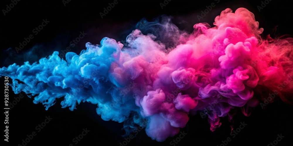 Abstract Blue and Pink Smoke Swirls on Black Background, smoke , abstract , colorful , vapor Abstract Blue and Pink Smoke Swirls on Black Background, smoke , abstract , colorful , vapor