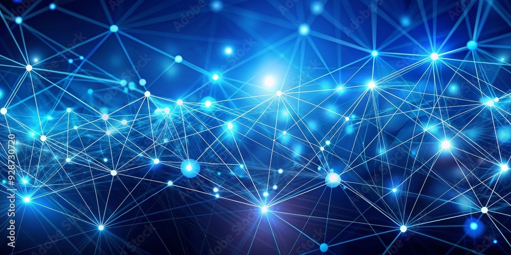 Abstract Blue Network, 3D, digital network, connection, data, technology Abstract Blue Network, 3D, digital network, connection, data, technology