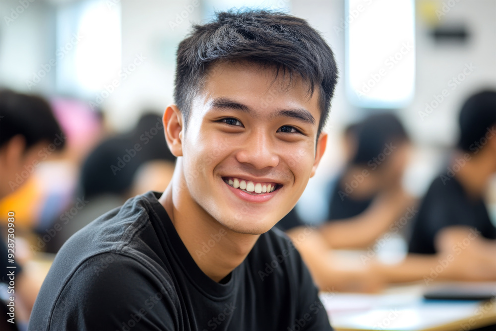 a man learning in classroom on background a man learning in classroom on background