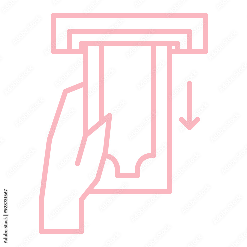 ATM Withdrawal Outline Icon