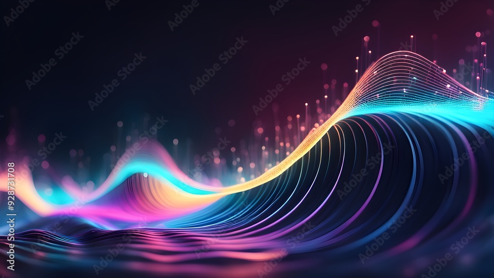 A colorful wave with a purple line in the middle A colorful wave with a purple line in the middle