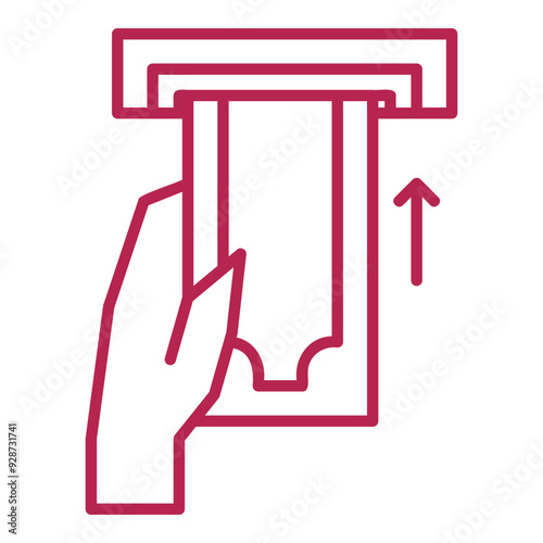 Withdrawing Cash from an ATM Outline Icon