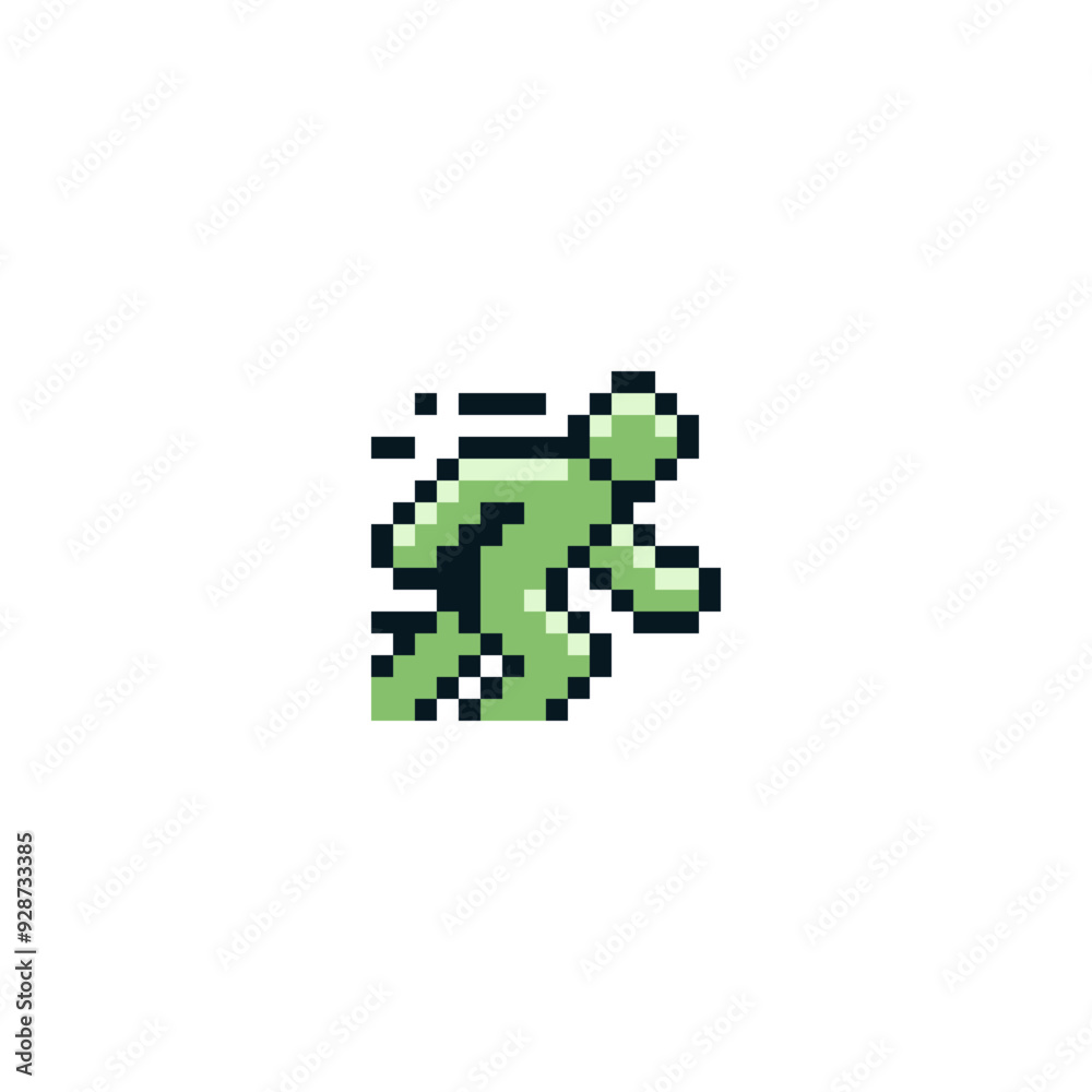 Run sign pixel art style. Running icon element design for logo mobile app, web, sticker. Isolated abstract vector illustration. 8-bit sprite. Run sign pixel art style. Running icon element design for logo mobile app, web, sticker. Isolated abstract vector illustration. 8-bit sprite.
