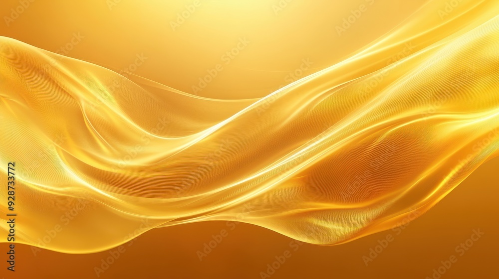 A smooth, flowing golden wave on a soft gradient background.
