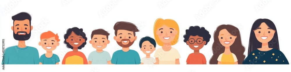 Multicultural group of mothers and fathers with kids, Generative AI Multicultural group of mothers and fathers with kids, Generative AI