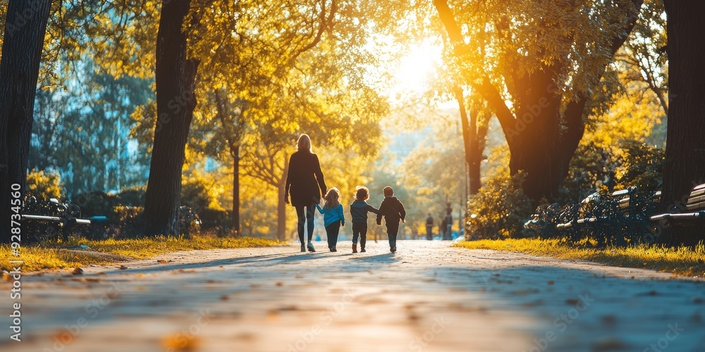 families with children in the city parc, Generative AI families with children in the city parc, Generative AI