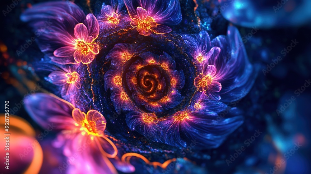 spiral tunnel of neon petals spiral tunnel of neon petals