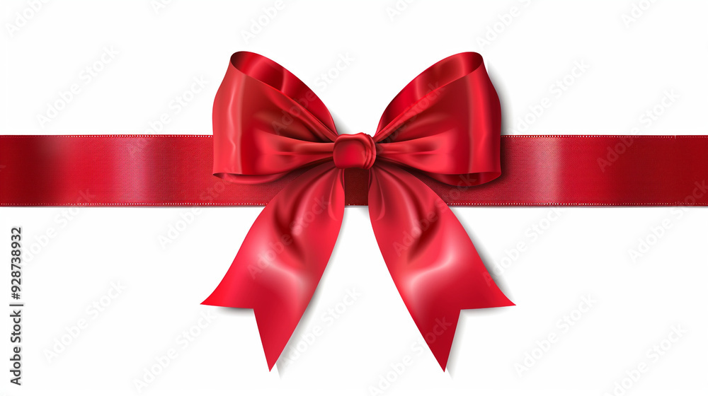 Top view of Red ribbon rolled and red bow isolated on colored background. Top view of Red ribbon rolled and red bow isolated on colored background.