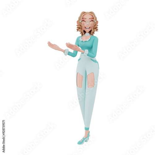 3d  render businesswoman illustration