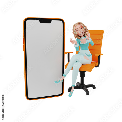 3d  render businesswoman illustration