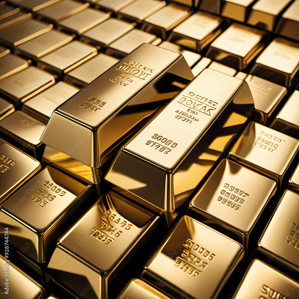 Realistic illustration of gold bars background Realistic illustration of gold bars background