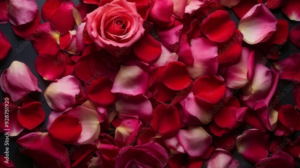 Photo wallpaper of realistic red rose petals, romantic background, march 8, valentine's day, AI generated Photo wallpaper of realistic red rose petals, romantic background, march 8, valentine's day, AI generated