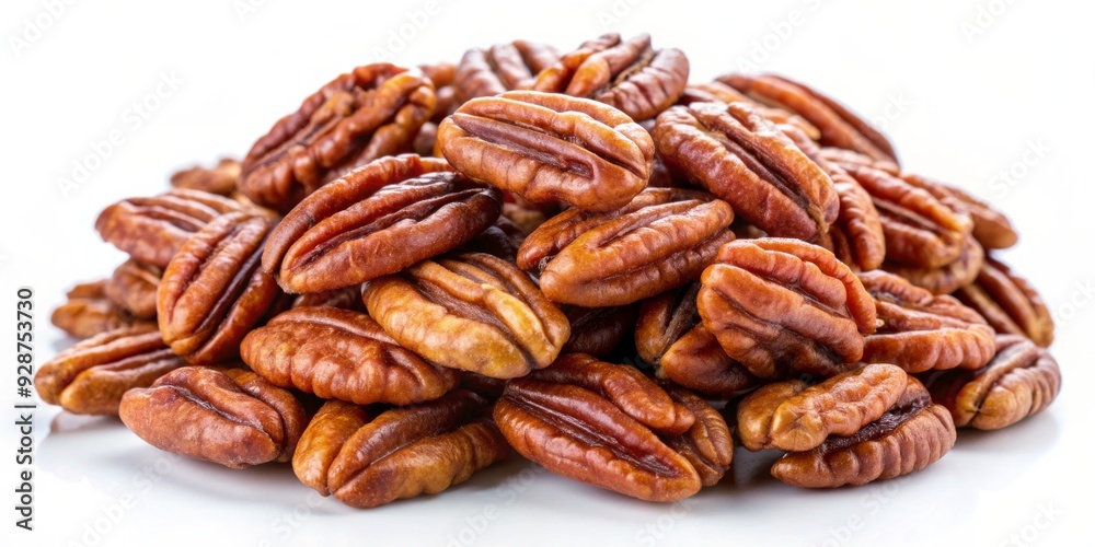 Pecan Nuts on White Background Close-Up, Food Photography, Brown, Healthy Snack, Pecans, Nuts, Food Pecan Nuts on White Background Close-Up, Food Photography, Brown, Healthy Snack, Pecans, Nuts, Food