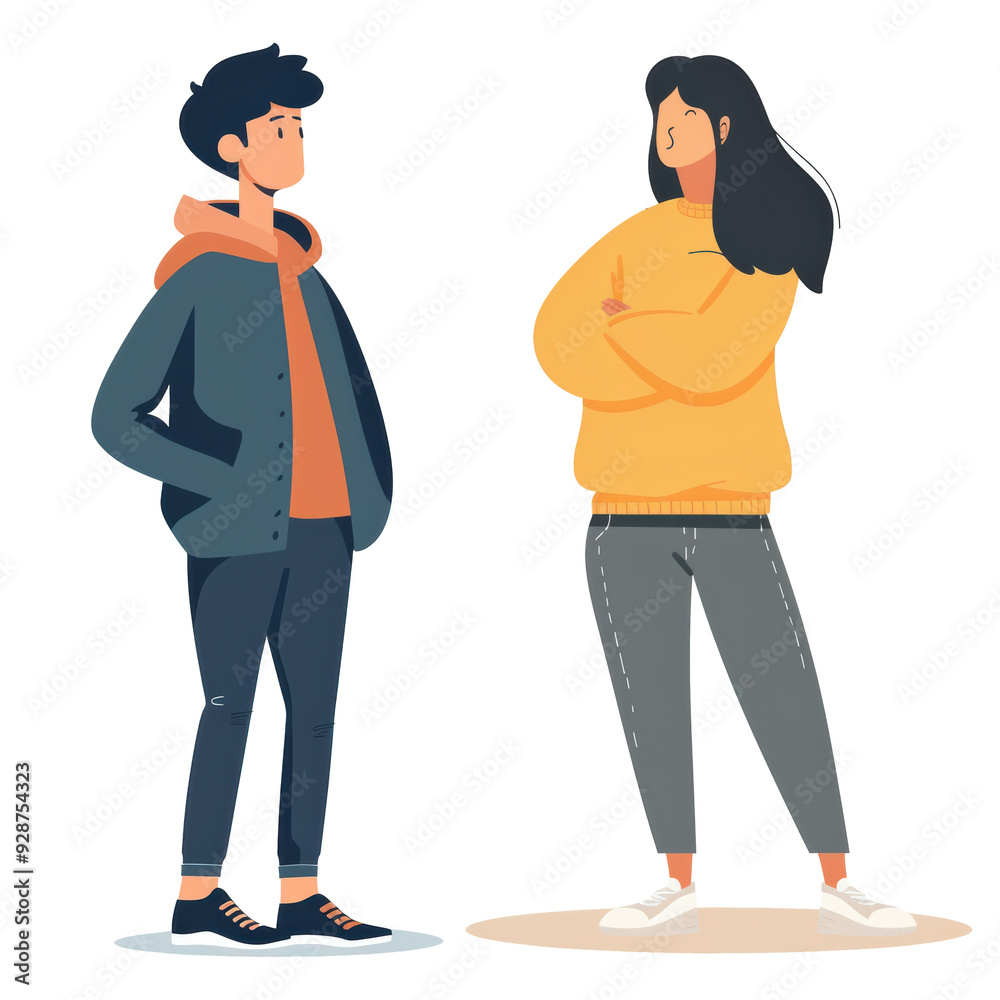 PNG Image of A girl and a boy PNG Image of A girl and a boy